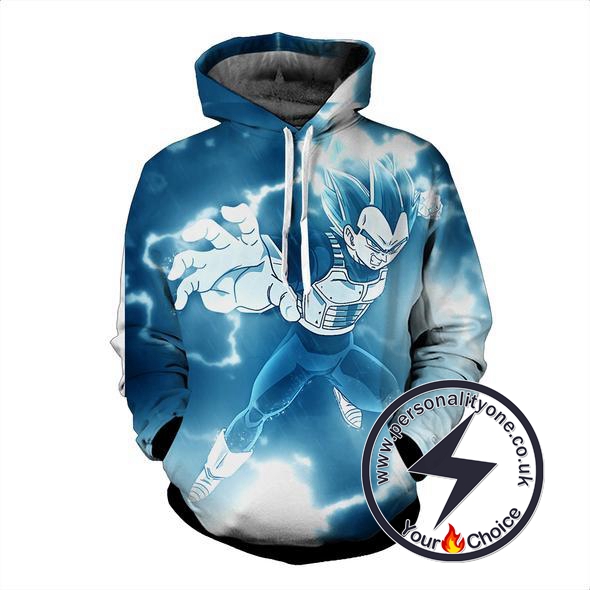 Dragon Ball Z - Vegeta SSJ Blue God 3D - Hoodies